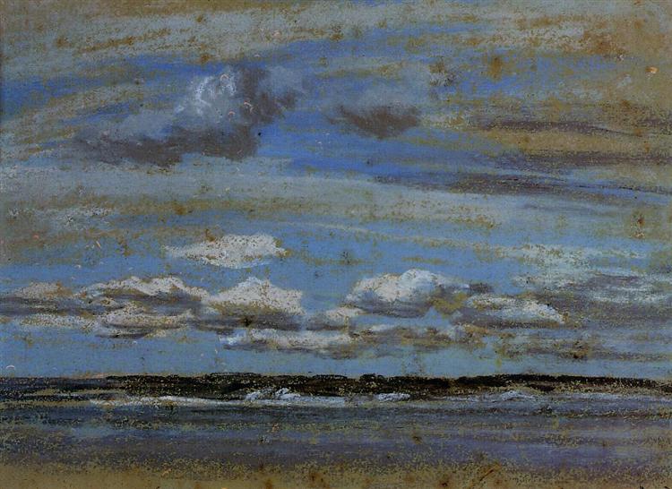 White Clouds over the Estuary, c.1855 - Эжен Буден