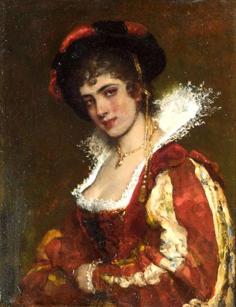 Portrait of a Venetian Lady - 尤金·布拉斯