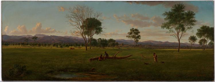 View of the Gippsland Alps, from Bushy Park on the River Avon - Eugene von Guérard