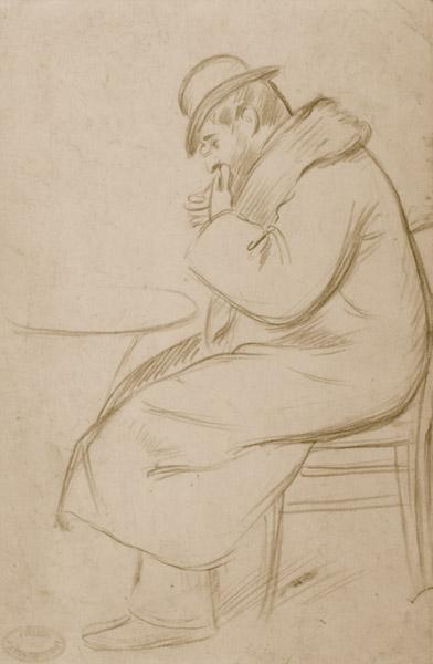 Figure of man sitting - Federico Zandomeneghi