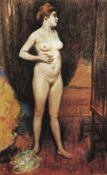 Naked woman in the mirror, 1883 - 1890 - Federico Zandomeneghi