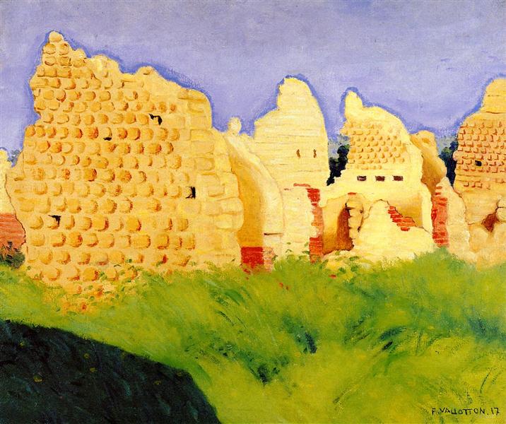 Ruins at Souain, Sunset, 1917 - Феликс Валлотон