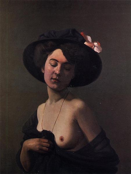 Woman with a Black Hat, 1908 - Фелікс Валлотон
