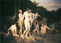 Women bathing at the brook - Ferdinand Georg Waldmüller