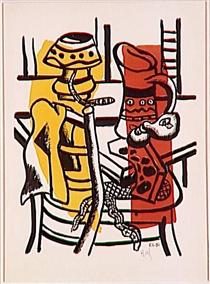 The chair (membership to the lamp, the lamp still life) - Fernand Leger