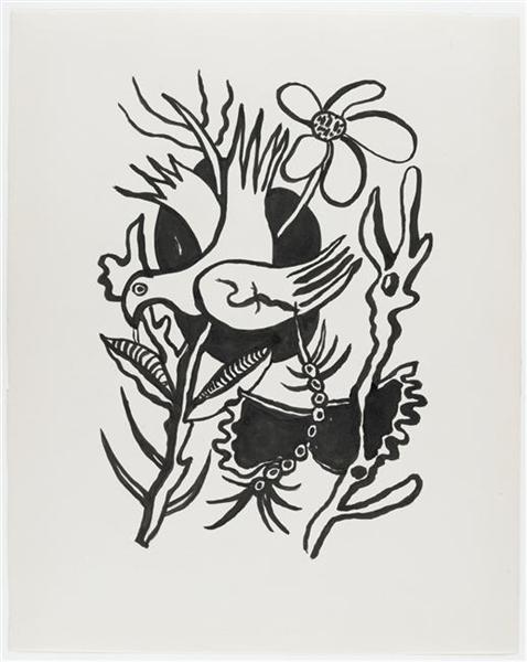 Title given the bird in the flowers, study for the Circus - Fernand Leger