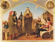 John Wycliffe reading his translation of the Bible to John of Gaunt - Форд Мэдокс Браун
