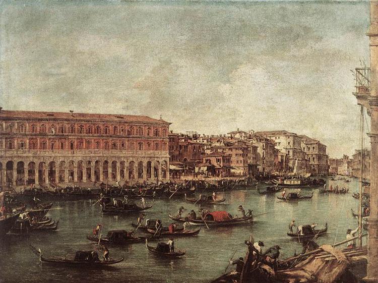 The Grand Canal at the Fish Market (Pescheria), 1765 - Франческо Гварди