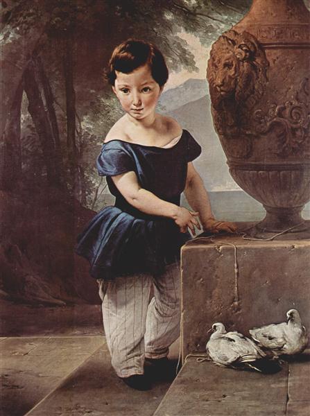 Portrait of Don Giulio Vigoni as a child, 1830 - Francesco Hayez