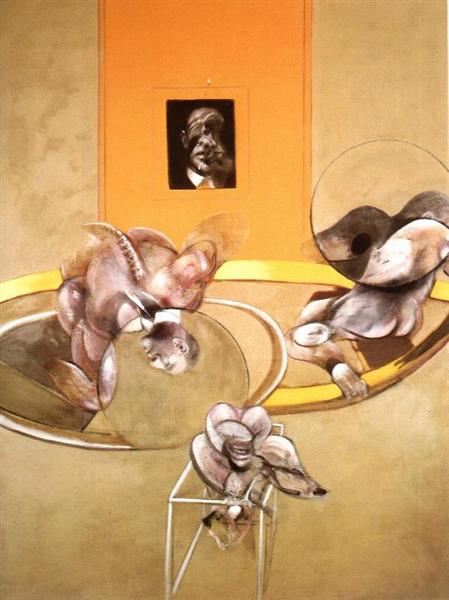 Три фигуры и портрет, 1975 - Френсис Бэкон