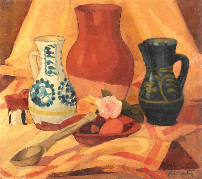 Still Life with Vases and Roses, 1920 - Francisc Șirato