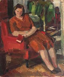 Young Woman in Interior - Francisc Sirato