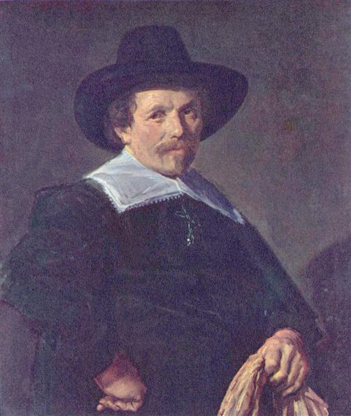 Portrait of a Man holding Gloves, c.1645 - 哈爾斯
