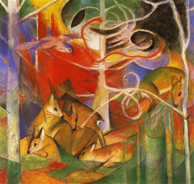 Deer in the Forest, 1913 - Франц Марк