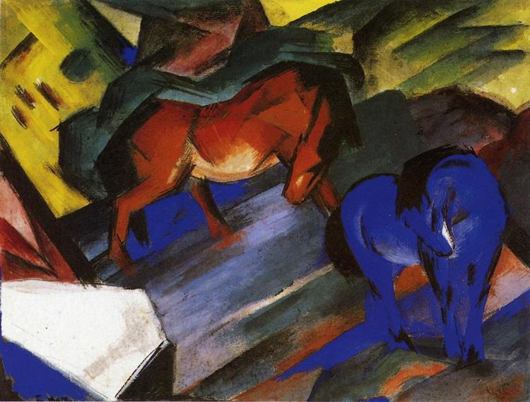 Red and Blue Horse, 1912 - 法蘭茲·馬克