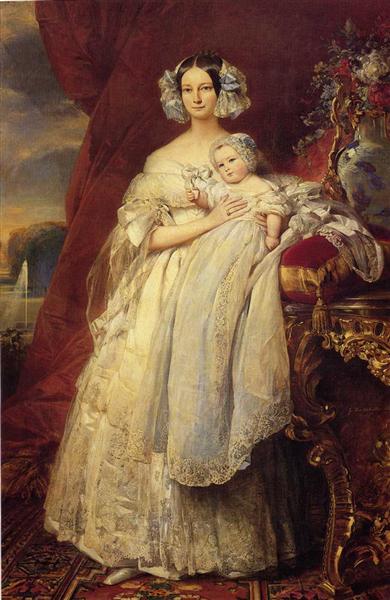 Helene-Louise de Mecklembourg-Schwerin, Duchess of Orleans with his son Count of Paris, 1839 - Франц Ксавер Винтерхальтер
