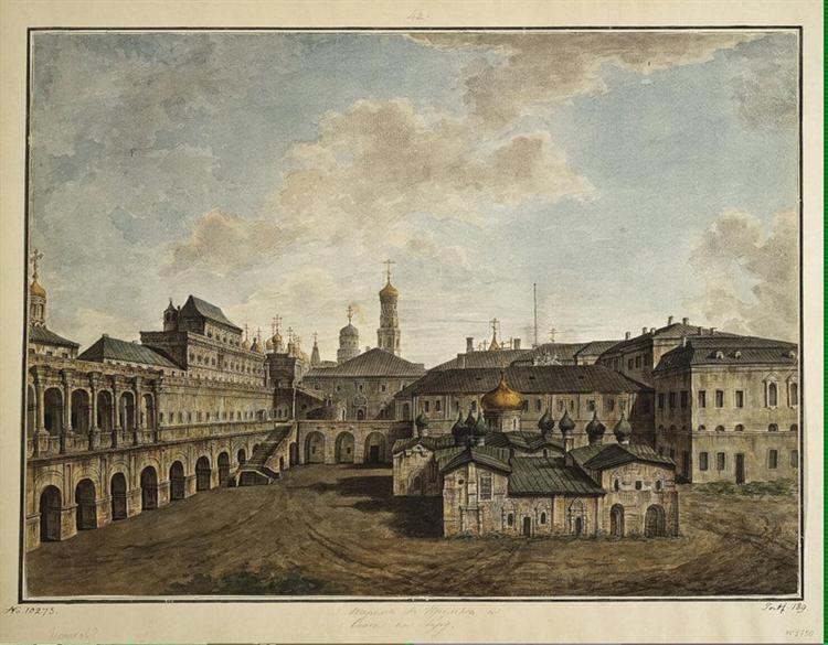 Terem and Church of Our Savior in a pine forest in the Kremlin, c.1805 - Фёдор  Алексеев