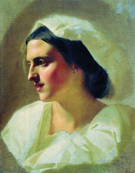 The lady in white, c.1880 - Федір Бронников