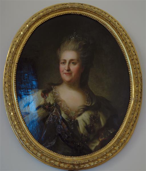 Portrait of Catherine II. Repeat version of a portrait (after 1768) - Fyodor Rokotov