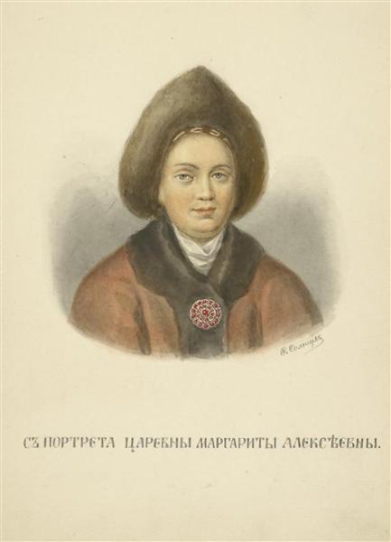 From portrait of Margaret Alekseevny - Fyodor Solntsev