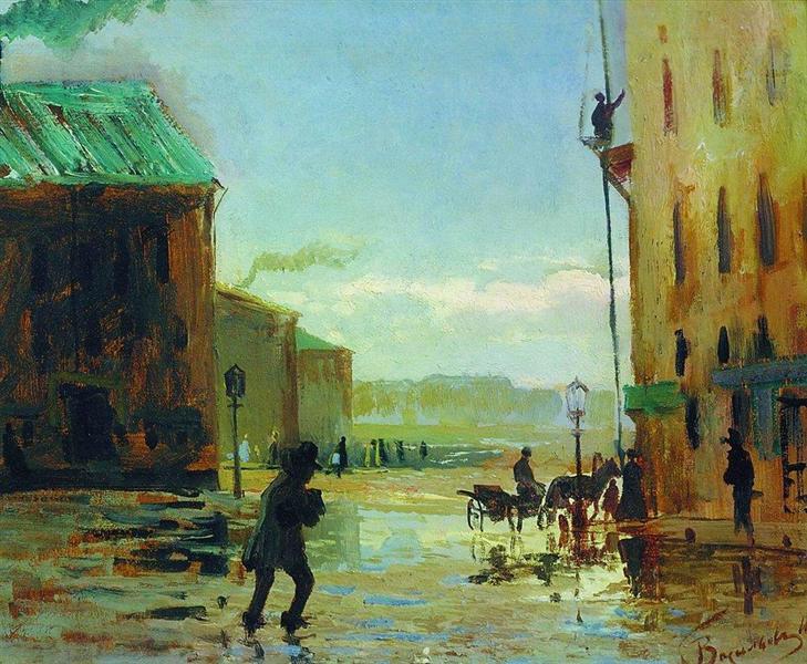 После дождя (Весна в Петербурге), 1867 - Фёдор Васильев