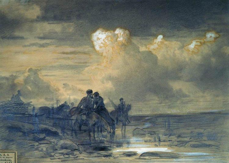 Лошади на водопое, 1867 - 1869 - Фёдор Васильев