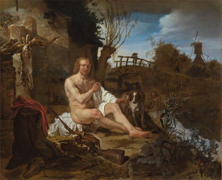A Hunter Getting Dressed after Bathing, c.1654 - c.1656 - 加布里埃爾·梅曲