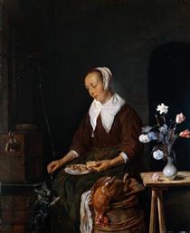 Woman Eating - Gabriël Metsu