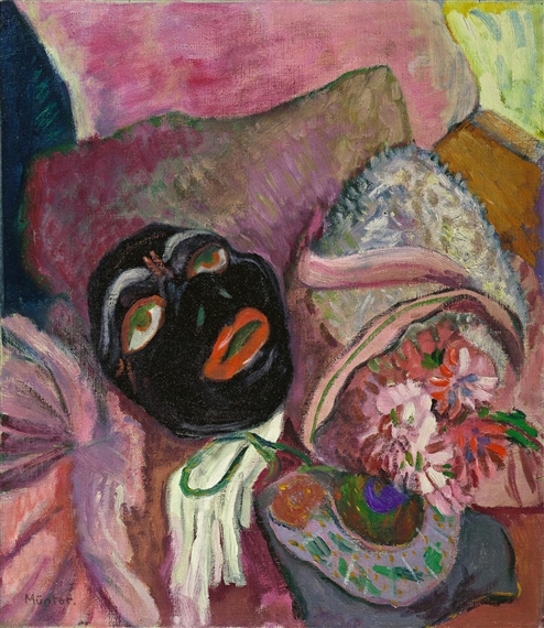 Schwarze Maske Mit Rosa, 1912 - Габриэль Мюнтер