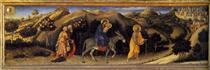 Adoration of the Magi Altarpiece, left hand predella panel depicting Rest during The Flight into Egypt - 簡提列·德·菲布里阿諾