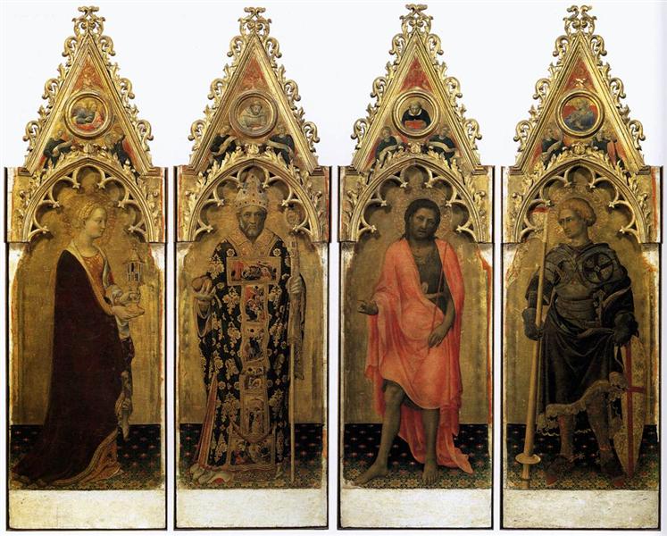 Two saints from the Quaratesi Polyptych: St. Mary Magdalen and St. Nicholas, 1425 - Gentile da Fabriano