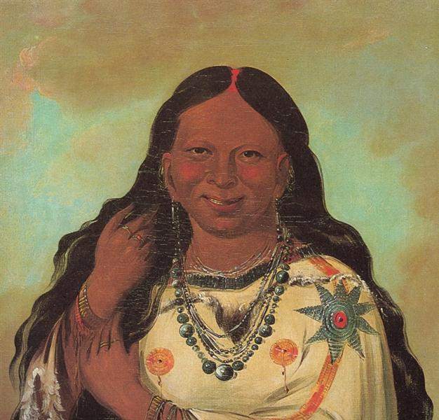 Kei-a-gis-gis, a woman of the Plains Ojibwa, 1832 - George Catlin