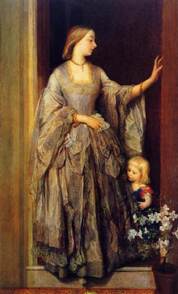 Lady Margaret Beaumont and her Daughter, 1862 - Джордж Фредерік Воттс