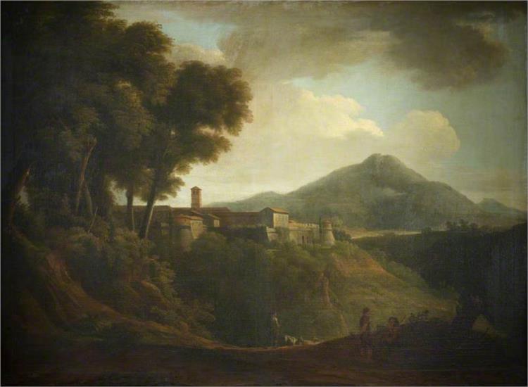 Italianate Landscape with a Distant Town and a Mountain - George Lambert