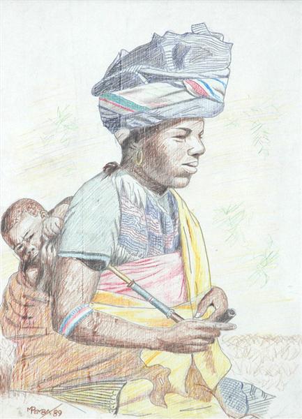 Mother with baby, 1989 - George Pemba