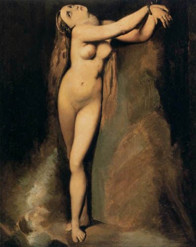 Angelica at the rock (After ingres), 1878 - Жорж Сера