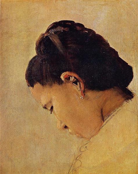 Голова девушки, 1879 - Жорж Сёра