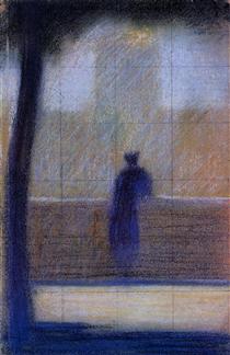 Man leaning on a parapet - Georges Seurat