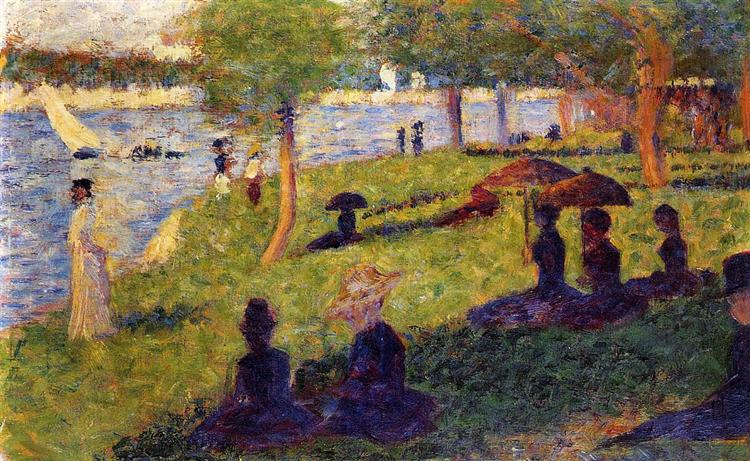 Woman Fishing and Seated Figures, 1884 - Georges Seurat
