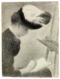 Woman Seated by an Easel - Georges Seurat