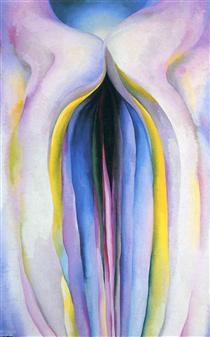Grey Line With Black, Blue And Yellow - Georgia O’Keeffe