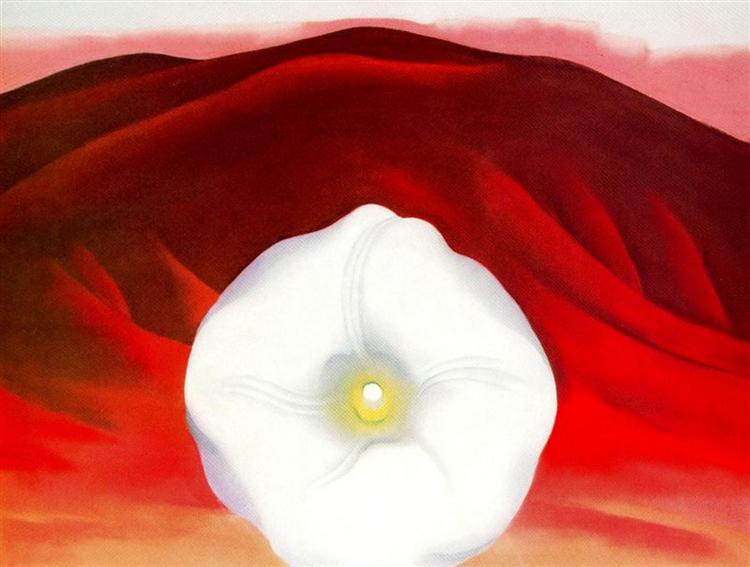 Red hills and white flower - Georgia O'Keeffe