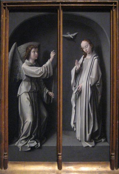 Архангел Гивриїл та Діва Марія. Благовіщення, c.1505 - Герард Давид