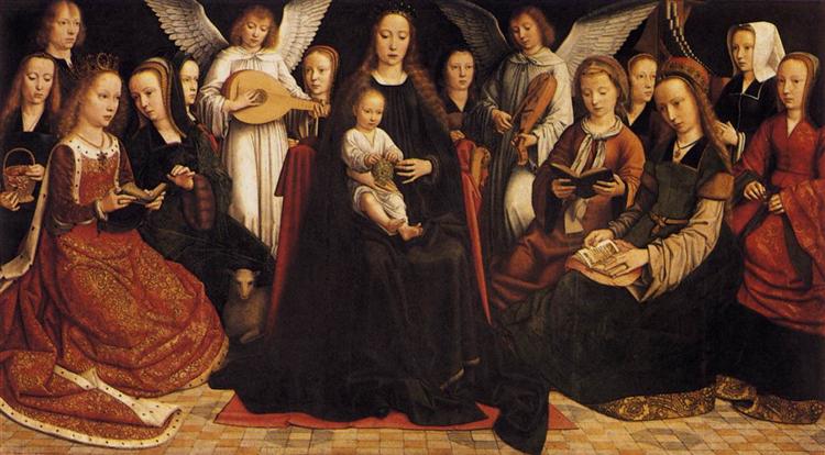 Мадонна з янголами та святими, 1509 - Герард Давид