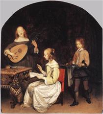 The Concert: Singer and Theorbo Player - Герард Терборх