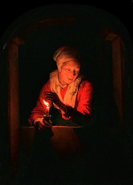 Old woman with a candle, 1661 - Gerard Dou
