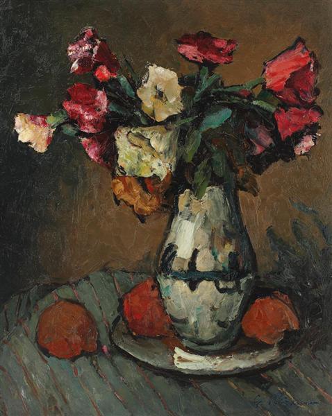 Still Life with Apples and Flowers - Георге Петрашку