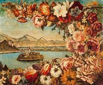 Island and flower garland - Giorgio de Chirico