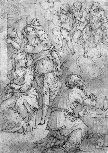 Abraham and the Three Angels - Джорджо Вазарі