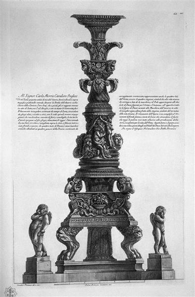 Candlestick reconstructed from fragments already in the ancient Palazzo Salviati Lungara, 1778 - Giovanni Battista Piranesi